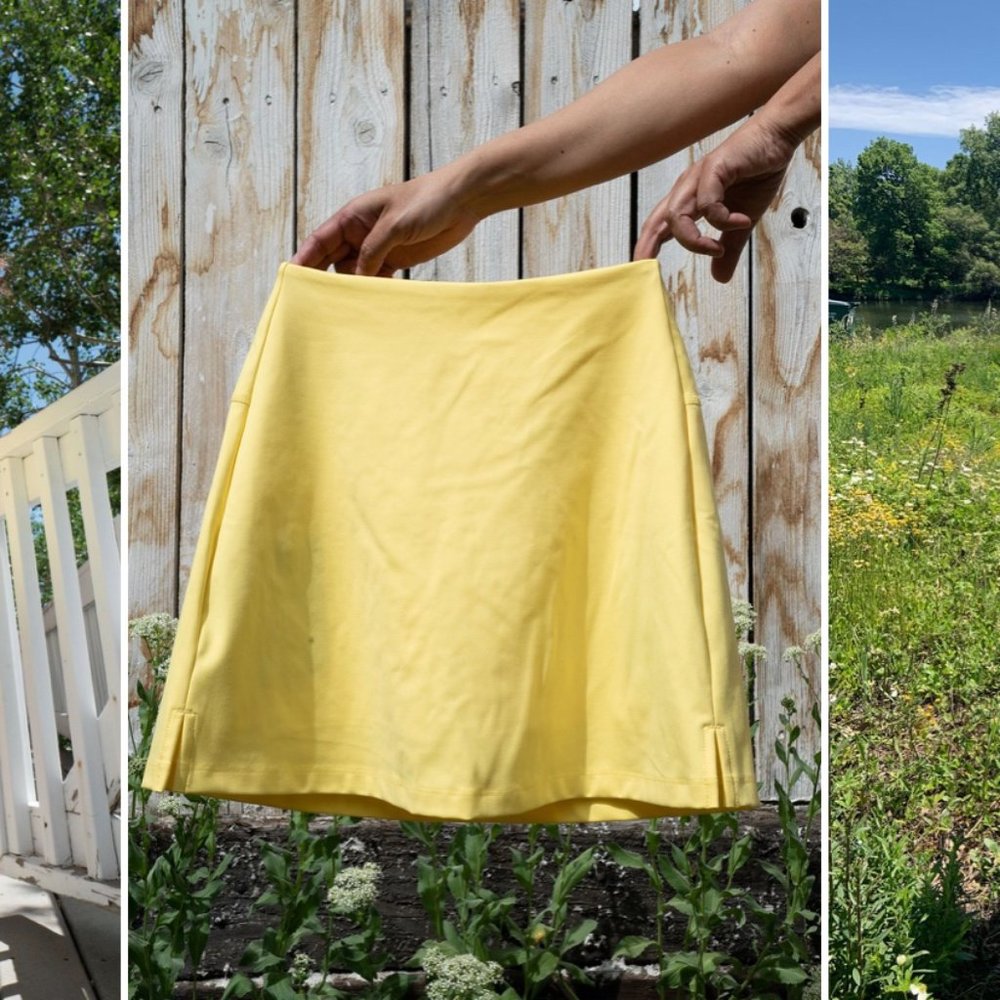 RARE Girlfriend Collective Lemon Size Small Skort